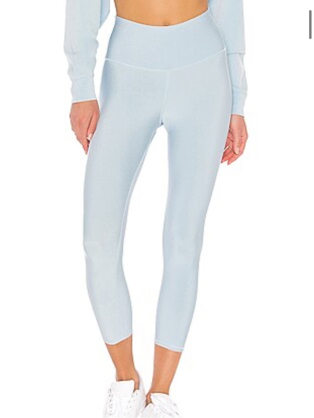 Alo Yoga High-Waist Airlift Capri Leggings Powder Blue Small Light Blue